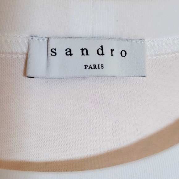 Sandro Paris white shirt with broderie anglaise wide sleeves - Picture 3 of 8